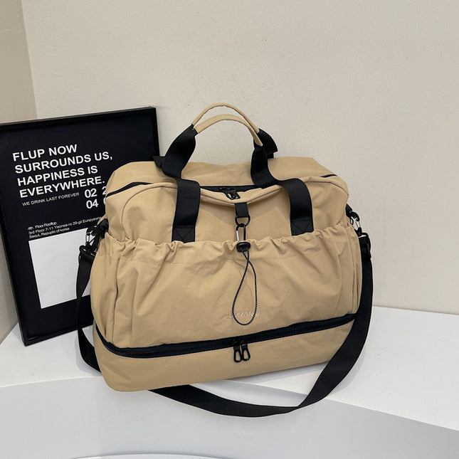 khaki and Black Large Capacity Travel Bag with Wet/Dry V888-ELOSUNG32661