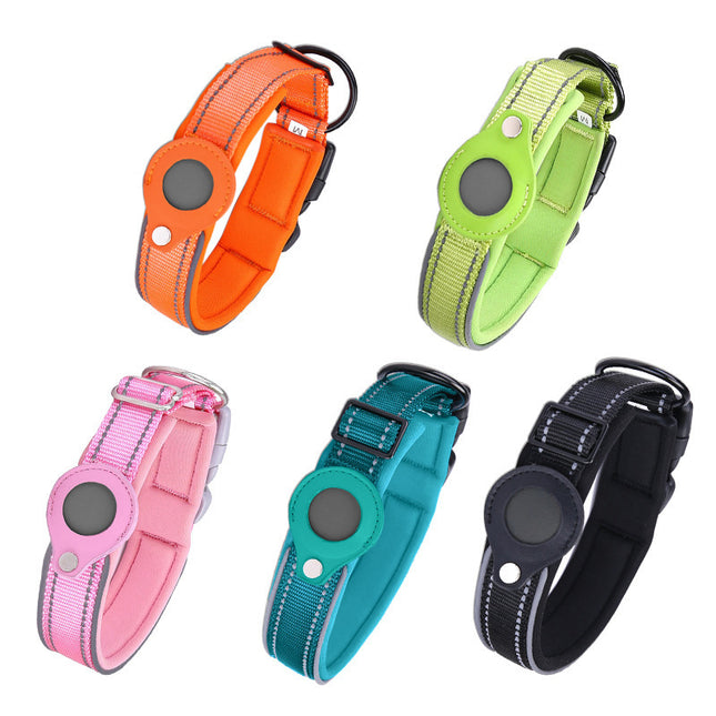 Size M Pink Reflective Adjustable Anti-Lost Pet Collar (For Apple AirTag – product detail