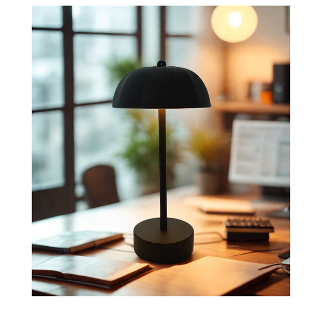 Black Chic Mushroom LED Table Lamp