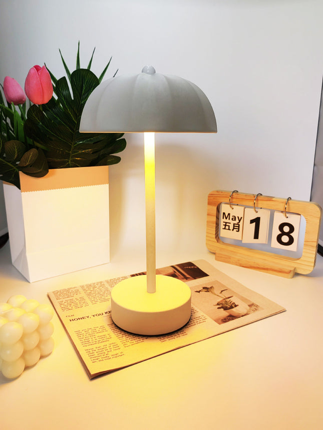 White Chic Mushroom LED Table Lamp