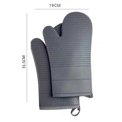 Blue Premium Heat Resistant Silicone Oven Mitts (Pair) - Non-Slip Grip, Cotton Lined for Kitchen Baking, Grilling & BBQ