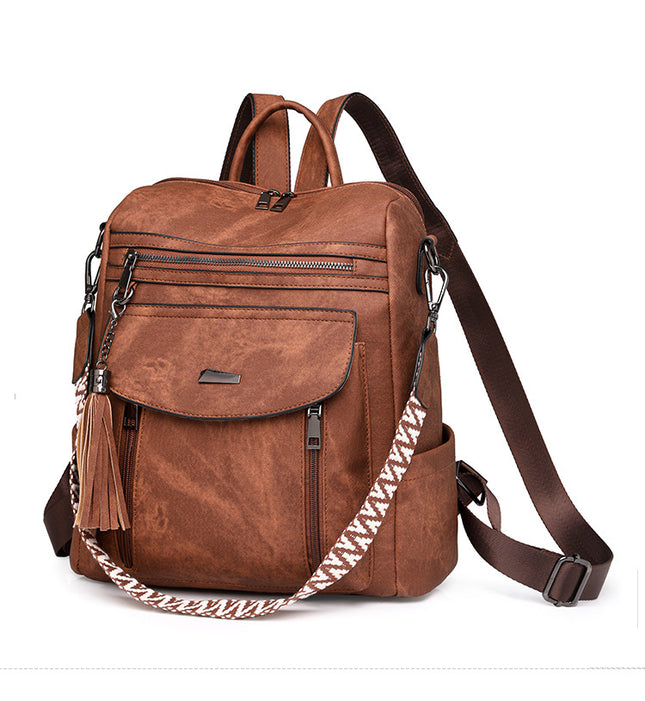 Brown Chic Women's PU Leather Convertible Backpack – product detail