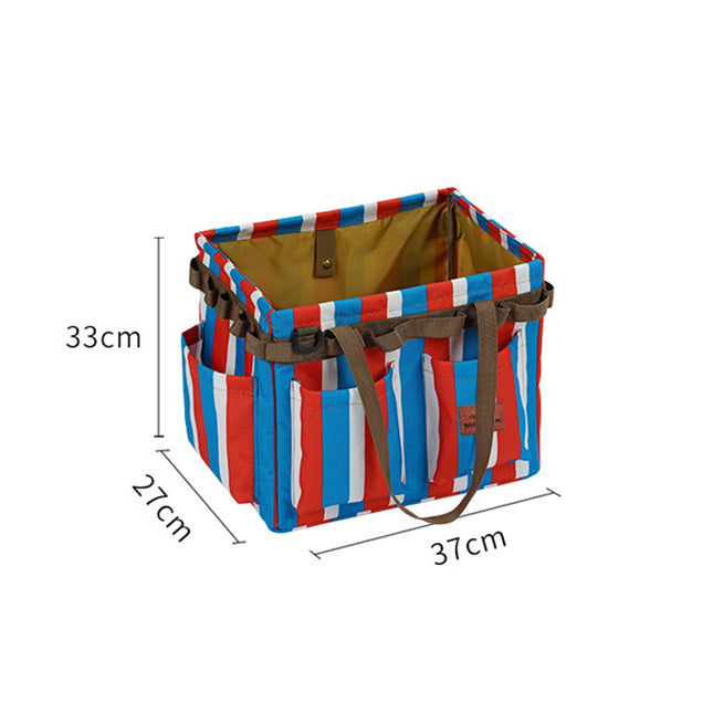 Red Blue and White Stripes Heavy Duty Foldable Outdoor Camping Storage Box