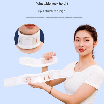 Size S White Adjustable Cervical Collar Neck Brace - Breathable Support for Pain Relief & Posture