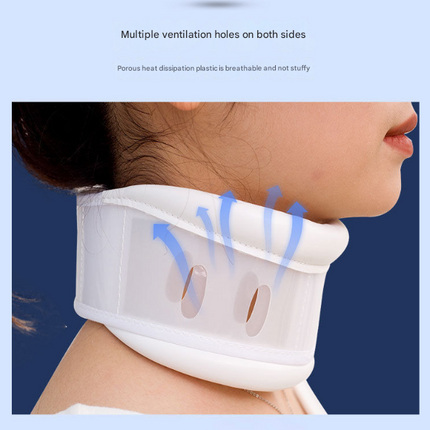 Size S White Adjustable Cervical Collar Neck Brace - Breathable Support for Pain Relief & Posture