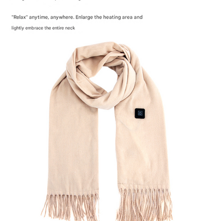 Black USB Electric Heated Scarf - 3-Level Heat Setting Winter Neck Warmer
