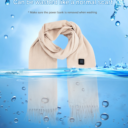 Black USB Electric Heated Scarf - 3-Level Heat Setting Winter Neck Warmer