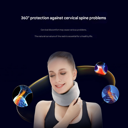 Size M Grey Ergonomic Neck Support Brace - Soft Cervical Collar for Posture Correction and Pain Relief