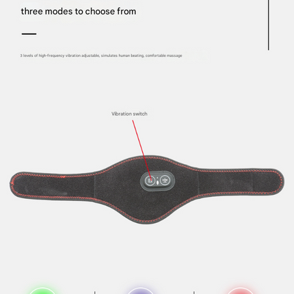 Black Heated Vibrating Neck Wrap - USB Powered Massager for Soothing Pain Relief with 3 Heat & 3 Vibration Modes