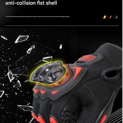 Size 2XL Black Protective Motorcycle Riding Gloves - Hard Knuckle Armour & Touchscreen Fingertips