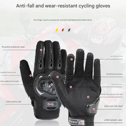 Size 2XL Purple and Black Protective Motorcycle Riding Gloves - Hard Knuckle Armour & Touchscreen Fingertips