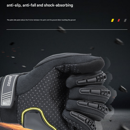 Size 2XL Purple and Black Protective Motorcycle Riding Gloves - Hard Knuckle Armour & Touchscreen Fingertips