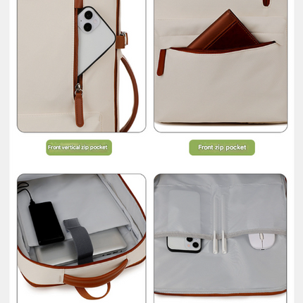 Grey Expandable Laptop Backpack with USB Port - Stylish Travel & Business Daypack