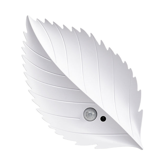 White Leaf-Shaped LED Motion Sensor Night Light