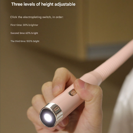 Black Hands-Free LED Neck Reading Light - USB Rechargeable with 3 Color & Brightness Modes, Flexible Gooseneck for Books, Crafts & Knitting