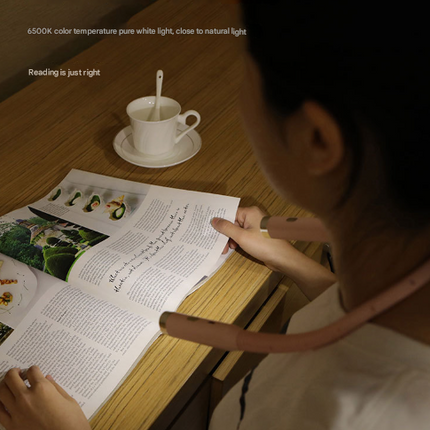 Black Hands-Free LED Neck Reading Light - USB Rechargeable with 3 Color & Brightness Modes, Flexible Gooseneck for Books, Crafts & Knitting