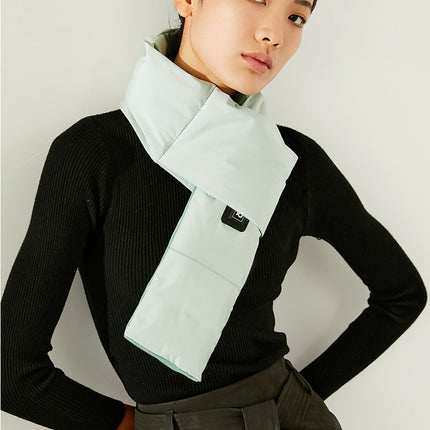 Light Green USB Electric Heated Scarf - Portable Puffer Neck Warmer with 3-Level Heat Control for Winter