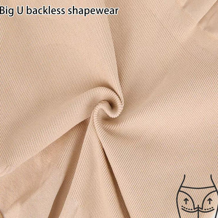 2 Pcs Size XXL Skin Color Seamless Backless Bodysuit Shapewear - Deep U-Plunge Tummy Control Thong Shaper