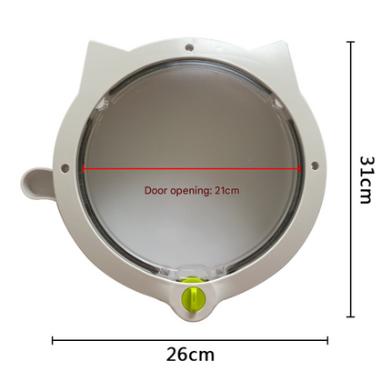 Black 4-Way Locking Cat Flap Door - Pet Entry Portal for Interior Doors, Walls & Cabinets