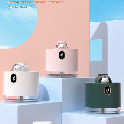 Pink Adorable Space Capsule Humidifier - Portable USB Cool Mist Maker with LED Display & Ambient Night Light