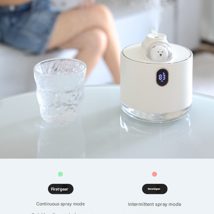 Green Adorable Space Capsule Humidifier - Portable USB Cool Mist Maker with LED Display & Ambient Night Light
