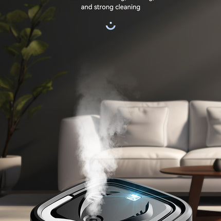 White Smart Robotic Floor Mop with Humidifier Spray - Ultra-Slim Automatic Wet & Dry Floor Cleaner