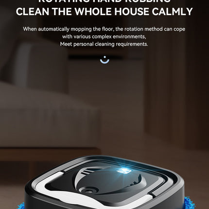 White Smart Robotic Floor Mop with Humidifier Spray - Ultra-Slim Automatic Wet & Dry Floor Cleaner