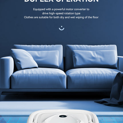 Black Smart Robotic Floor Mop with Humidifier Spray - Ultra-Slim Automatic Wet & Dry Floor Cleaner