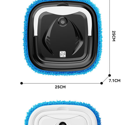 Black Smart Robotic Floor Mop with Humidifier Spray - Ultra-Slim Automatic Wet & Dry Floor Cleaner