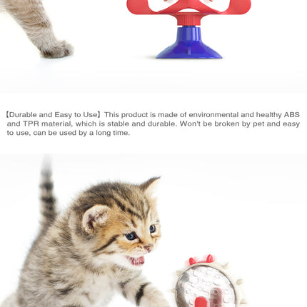 Green Interactive Pet Treat Dispenser - Spinning Wheel Food Puzzle Toy for Cats & Dogs with Suction Cup Base