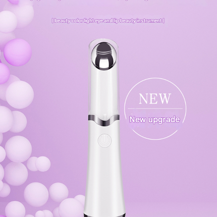 Pink Sonic Eye & Lip Massager with Red & Blue Light Therapy - Heated Vibrating Wand for Puffiness and Wrinkles
