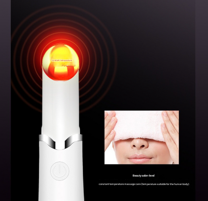 Pink Sonic Eye & Lip Massager with Red & Blue Light Therapy - Heated Vibrating Wand for Puffiness and Wrinkles
