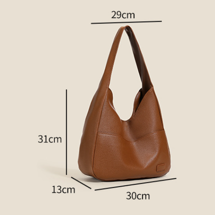 Red Retro PU Leather Tote Bag for Women - Casual Single Shoulder Crossbody Bag