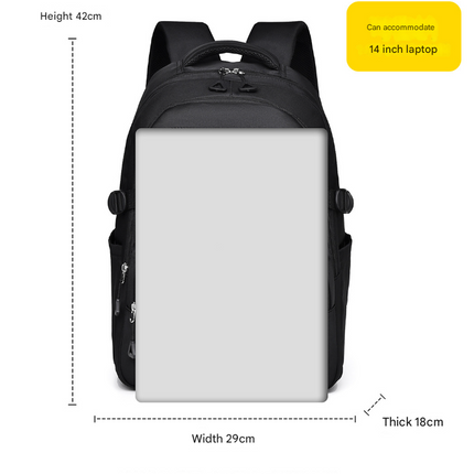 Pink Trendy Korean-Style Large-Capacity Backpack for Women - 14" Laptop Travel Bag