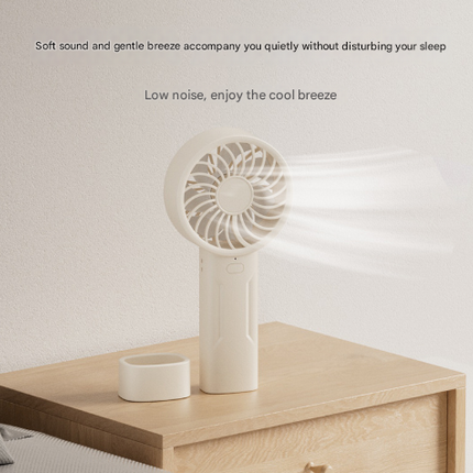 White Mini Portable USB Rechargeable Fan - Quiet Cooling for Desk or Travel