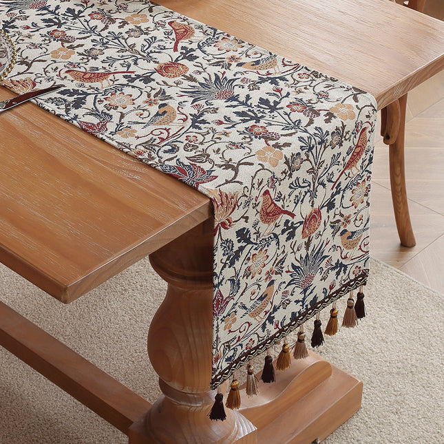 Jacquard Magpie American Retro Jacquard Embroidered Table Runner