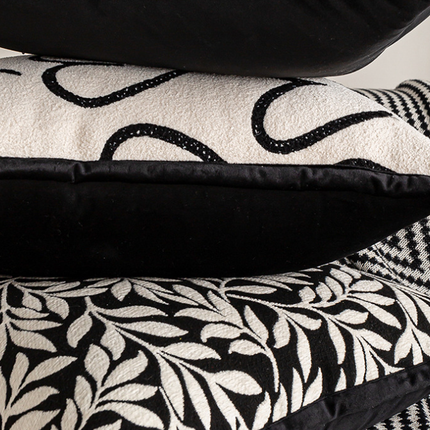 Trees Triangle Elegant Two-Piece INS-Style Jacquard Pillow Covers - Black & White Sofa Decor