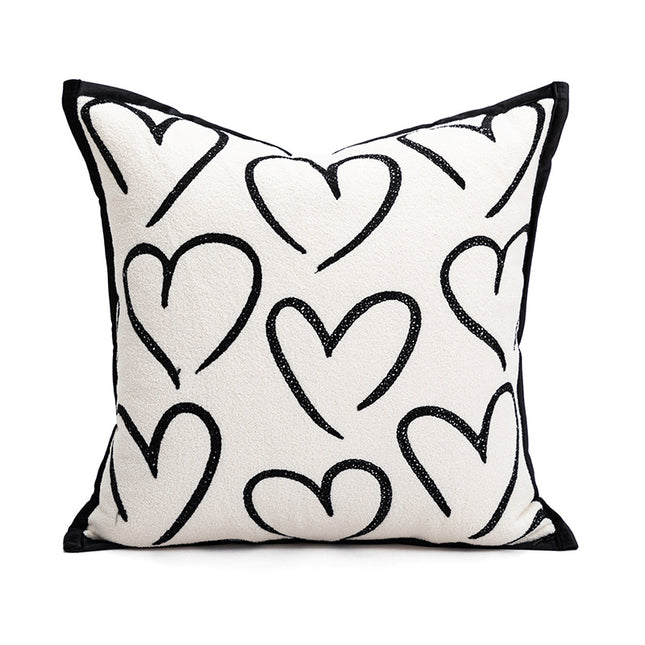 45 45cm Heart Triangle Elegant Two-Piece INS-Style Jacquard Pillow Covers