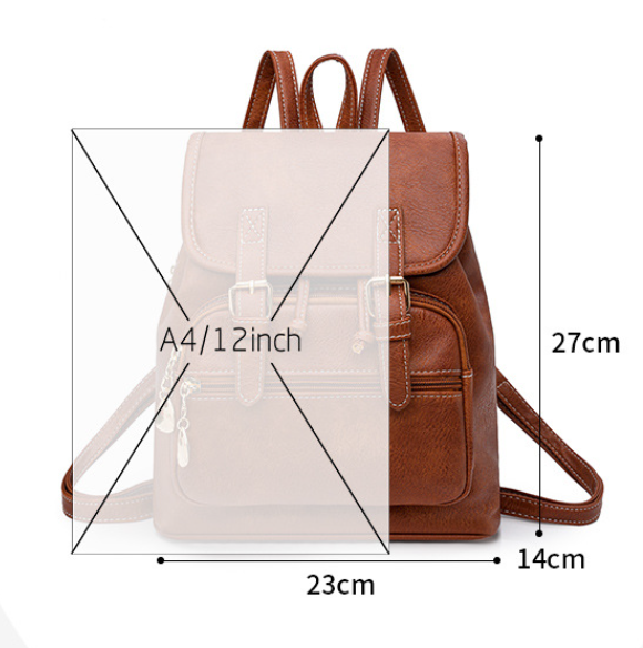Grey Stylish PU Leather Backpack for Women – product detail