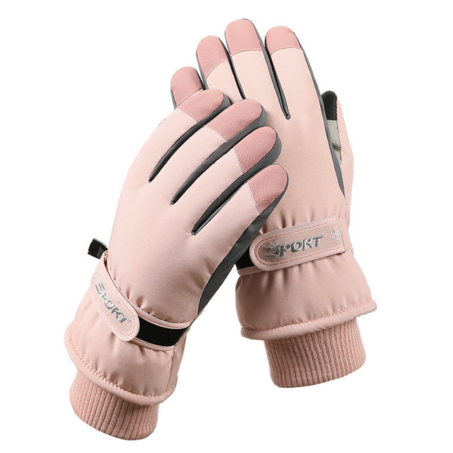 Men's Black-white Color Combination Top-Rated Waterproof Touchscreen Ski Gloves