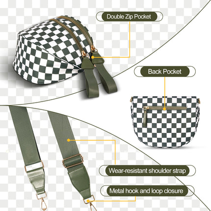 Black Trendy Sling Bag - Women's Crescent Crossbody Purse with Wide Adjustable Strap