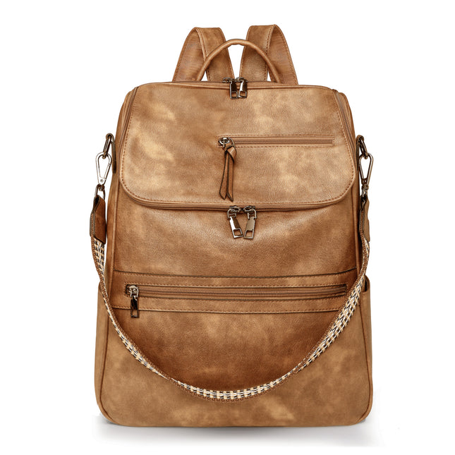Yellow Stylish Anti-Theft Backpack for Women