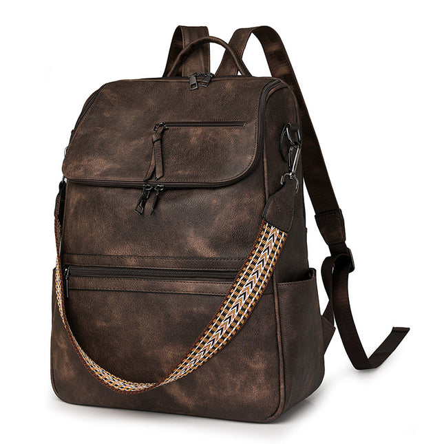 Coffee Stylish Anti-Theft Backpack for Women
