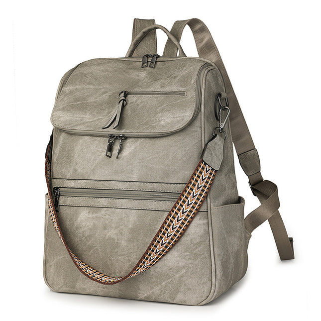 Grey Stylish Anti-Theft Backpack for Women