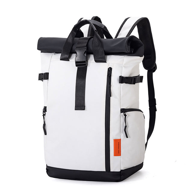 White Urban Explorer Roll-Top Backpack