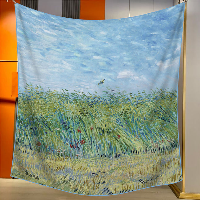 A Wheat Field with Larks Elegant Artistry Shawl