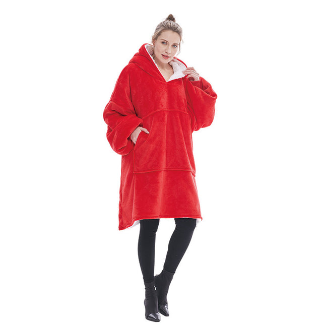 Red Oversized Wearable Blanket Hoodie