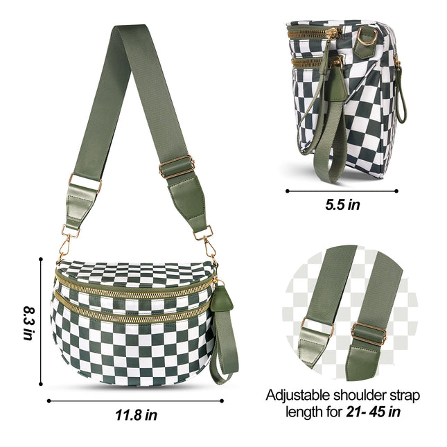 Dark Purple Checkered Trendy Sling Bag – product detail