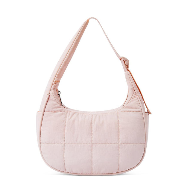 light-root Colour Trendy Nylon Puffer Shoulder Bag for Women