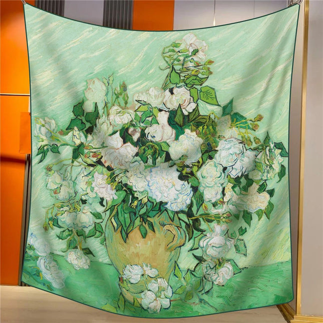 White Roses Elegant Artistry Shawl